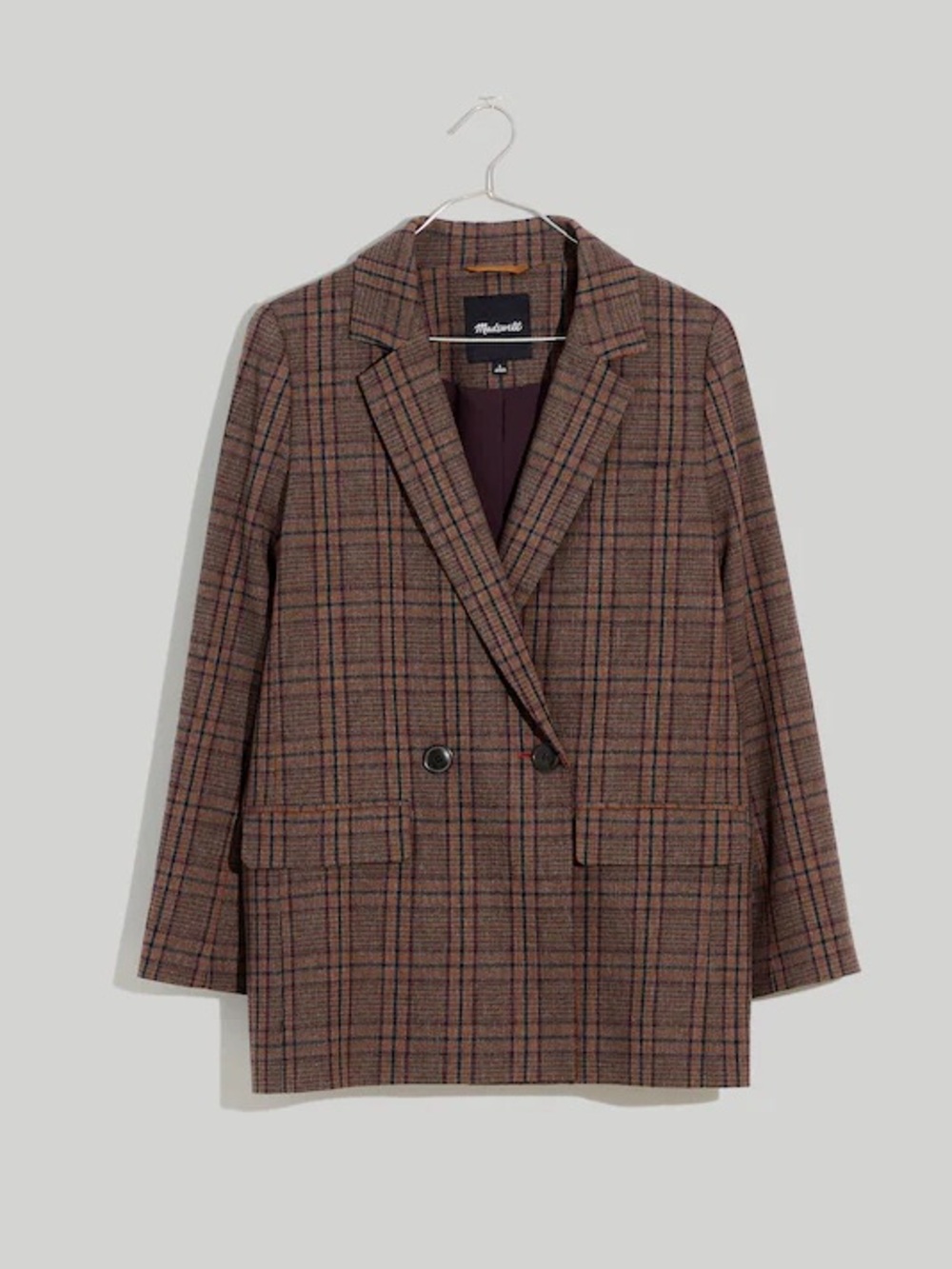 Madewell Caldwell Double-Breasted Blazer in Hedden Plaid
